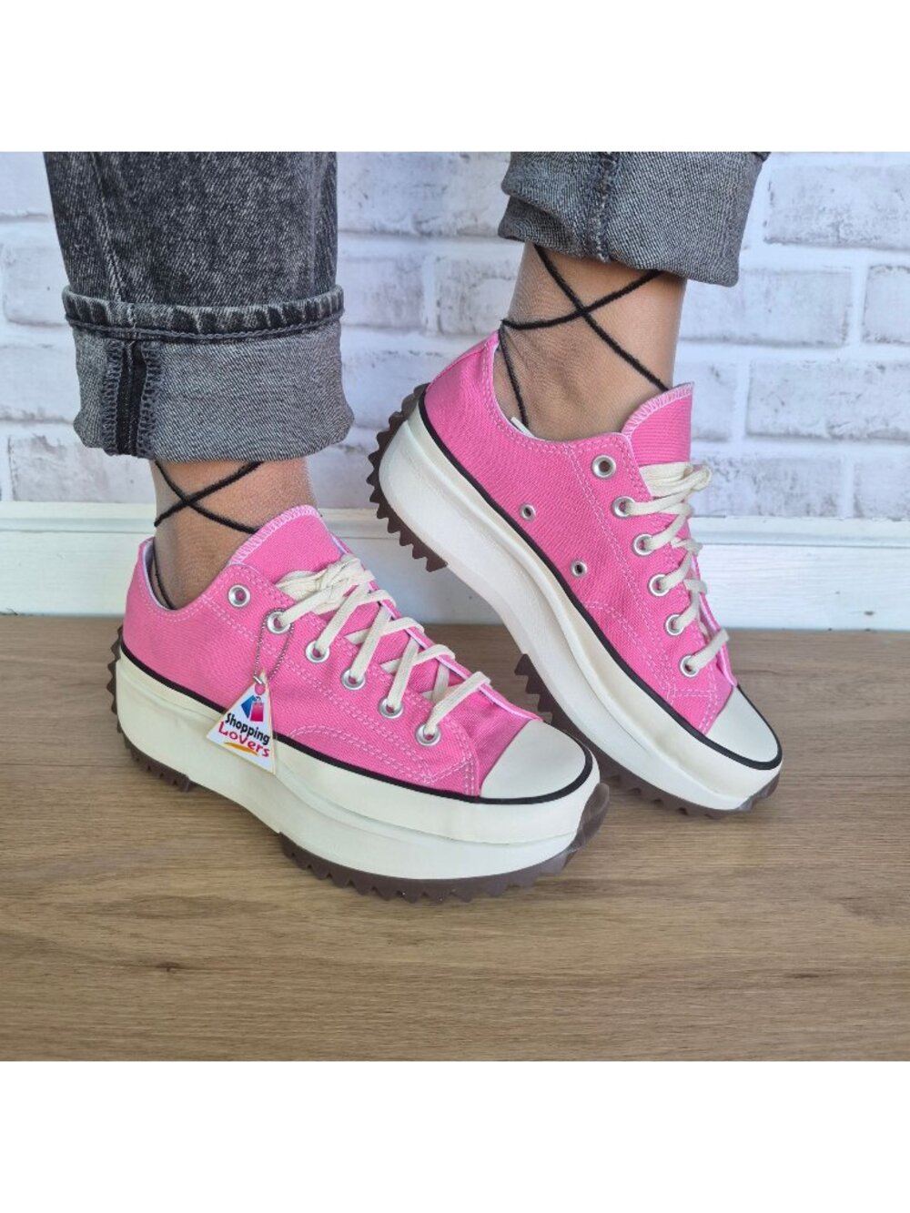 ❤️Converse Run Star Hike Low Platform Canvas 8 Womens Shoes Pink Sneaker A20375C